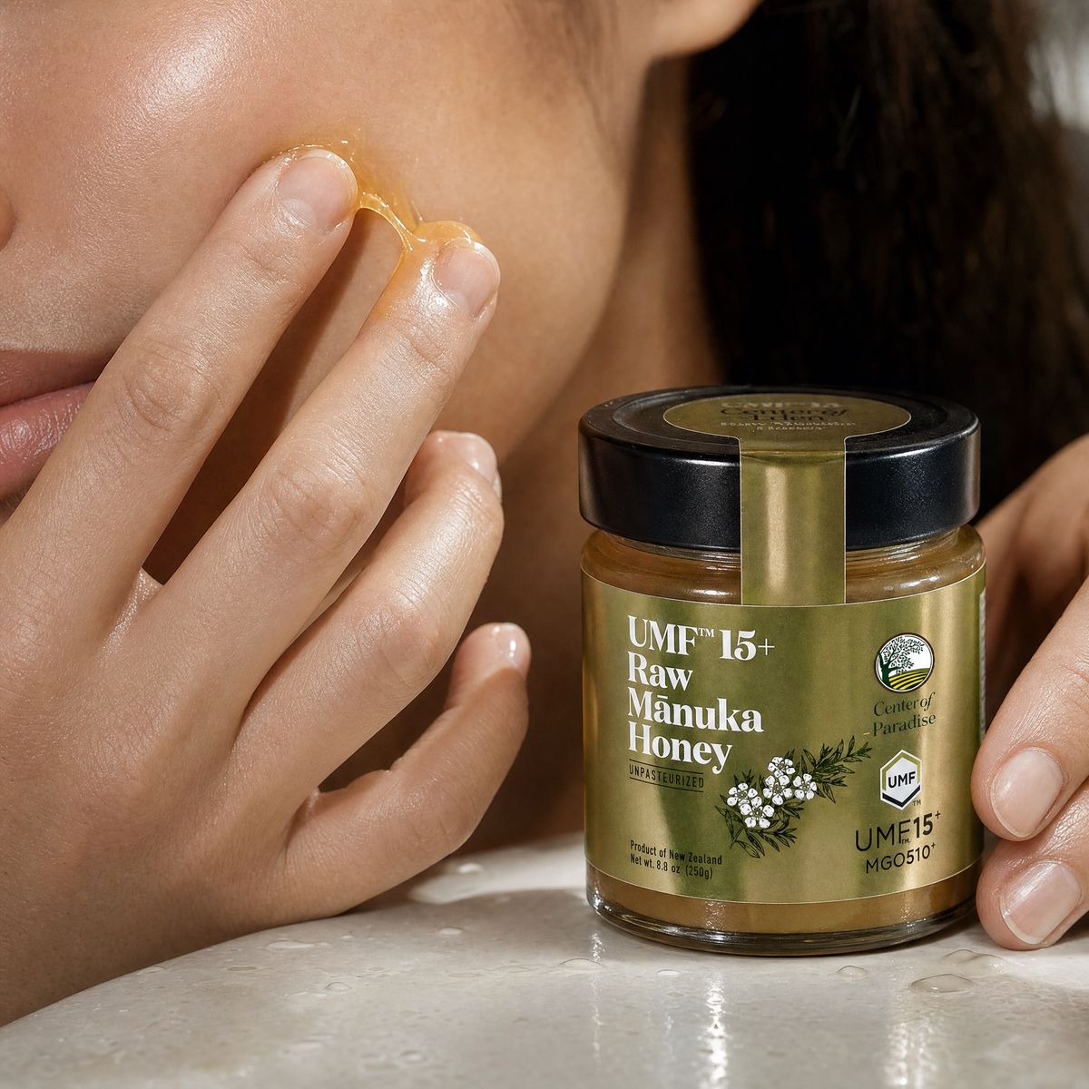 Manuka honey applied to skin